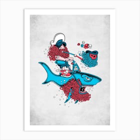 Shark Sailor 1 Art Print