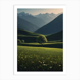 Tree In A Field Art Print