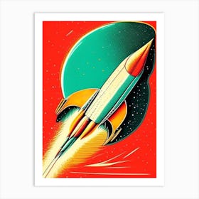 Space Vintage Sketch Space Art Print