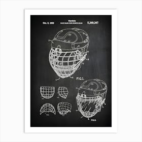 Ice Hockey Hockey Helmet Patent Print Ice Hockey Face Mask Martinitz Face Mask Ice Hockey Patent Hockey Art Ice Hockey Sh3471 Art Print