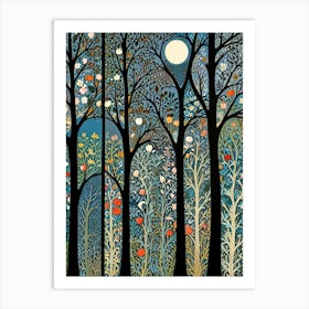 william morris Night In The Forest 1 Art Print