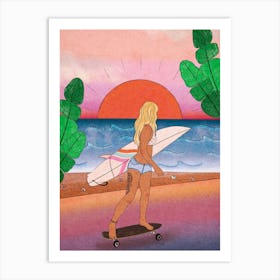 Surfer Girl Art Print