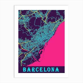 Barcelona Map Poster 1 Art Print