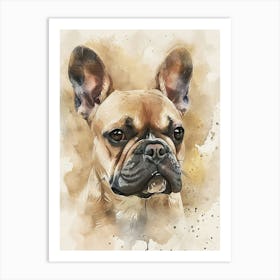 French Bulldog Watercolor Painting 4 Art Print