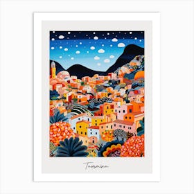 Poster Of Taormina, Italy, Illustration In The Style Of Pop Art 3 Art Print