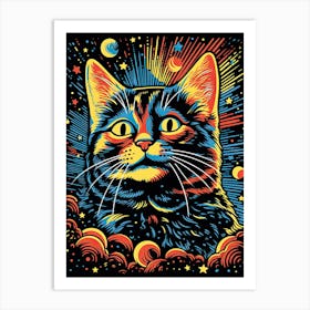 Quantum Furrow, Psychedelic Cats series Art Print