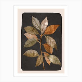 Abstract Minimal Plant Leaf 1 Art Print