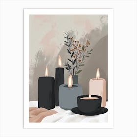 Candles And Flowers, Hygge Art Print