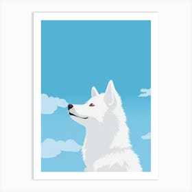 White Wolf In The Sky Art Print