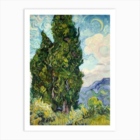 Cypress Trees Art Print