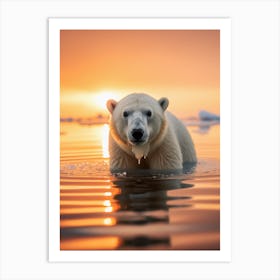 Polar Bear At Sunset 1 Art Print
