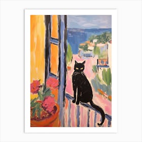 Painting Of A Cat In Nice France 4 Art Print