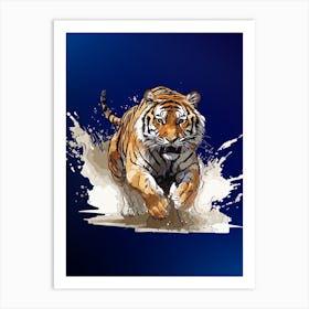 Tiger Running Art Print