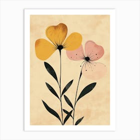 Yangon Flower Market Boho Minimalist Style 1 Art Print