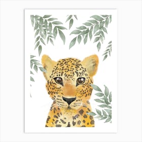 Cute Watercolour Leopard Print Art Print