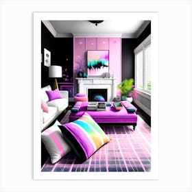 Psychedelic Living Room Art Print