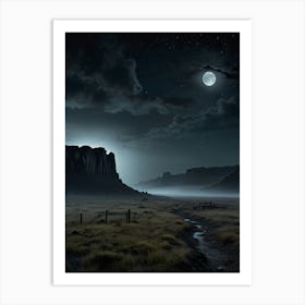 Moonlight In The Desert Art Print