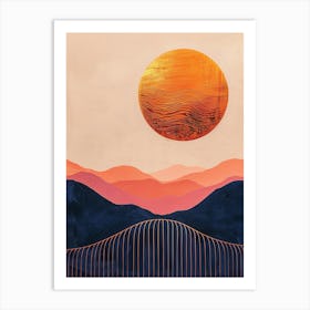 Sunset In The Mountains Art Print