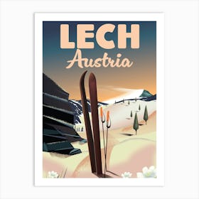 Lech Austria Ski Art Print