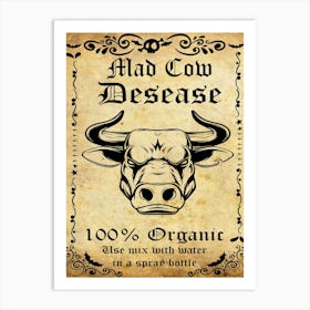 Mad Cow Desease, Halloween Poster Art Print