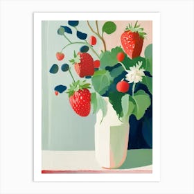 Day Neutral Strawberries, Plant Abstract Still Life Art Print