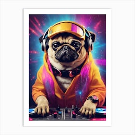 Disco Pug 3 Art Print