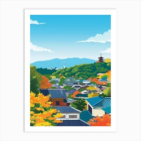 Kyoto Japan 1 Colourful Illustration Art Print