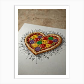 Heart Pizza 3 Art Print