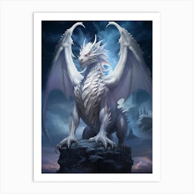 White Dragon 1 Art Print