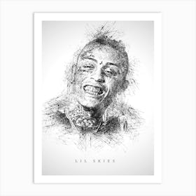 Lil Skies Rapper Sketch Art Print