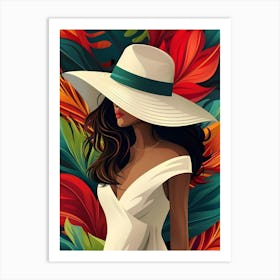 Woman In A Hat 3 Art Print