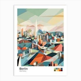 Berlin, Germany, Geometric Illustration 3 Poster Art Print