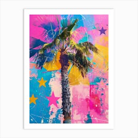 Palm Tree With Stars 4 Art Print