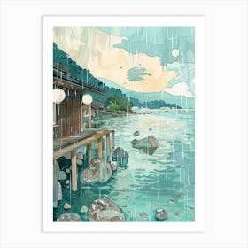 Hiroshima Japan 1 Retro Illustration Art Print