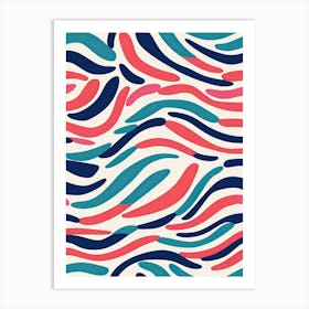 Seamless Wavy Pattern, Matisse style Art Print