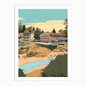 Santa Cruz California United States Travel Illustration 4 Art Print