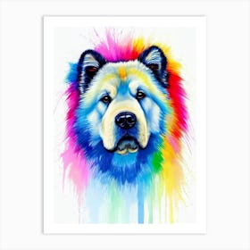 Chow Chow Rainbow Oil Painting Dog Art Print