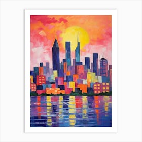 Seattle Washington Retro Pop Art 2 Art Print