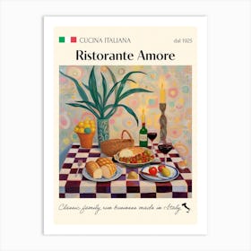 Ristorante Amore Trattoria Italian Poster Food Kitchen Art Print