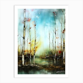 Encaustic Birch - Slender Forest Art Print