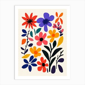 Flowers On A White Background 6 Art Print