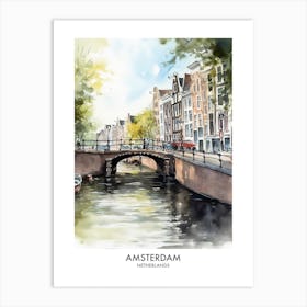 Amsterdam Watercolour Travel Poster 4 Art Print