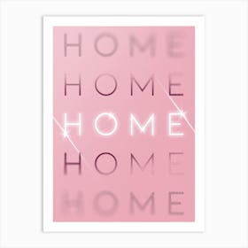 Motivational Words Home Quintet in Pink Art Print