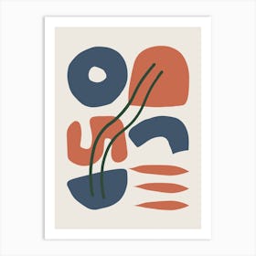 Six Organic Shapes Composition Art Print