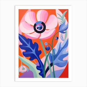 Anemone 1 Hilma Af Klint Inspired Pastel Flower Painting Art Print