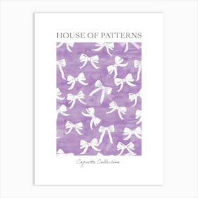 White And Lilac Bows 2 Pattern Poster Art Print