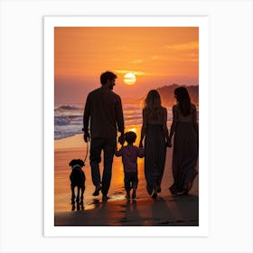 A Jubilant Family Of Four A Pair Of Young And Old Alongside A Couple Of Dogs Who Belong To Them S (3) Art Print