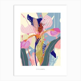 Colourful Flower Illustration Poster Cyclamen 3 Art Print