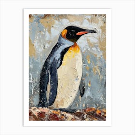 King Penguin Livingston Island Colour Block Painting 3 Art Print