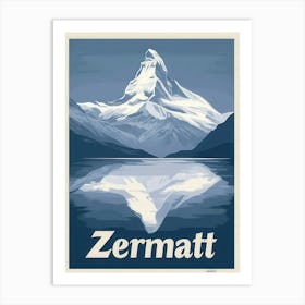 Aihrgdesign A Mid Century Modern Travel Poster For Zermatt Art Print